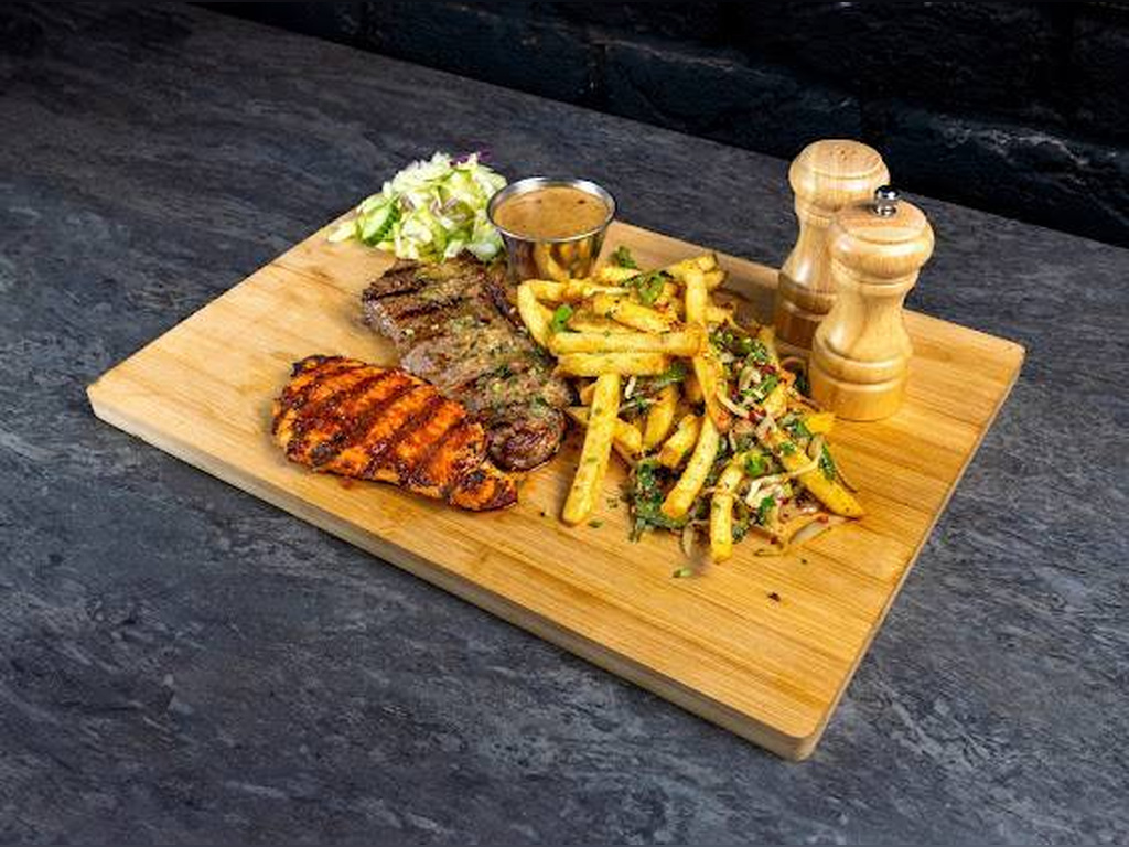 Box Grill steak and chicken meal